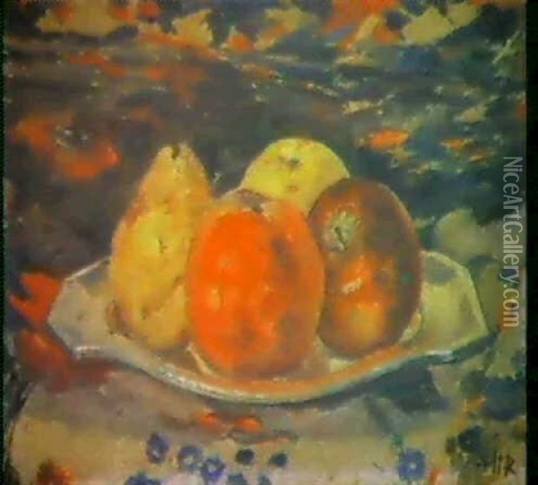 Stilleben Mit Apfel Und Birnen Oil Painting - Emil Orlik