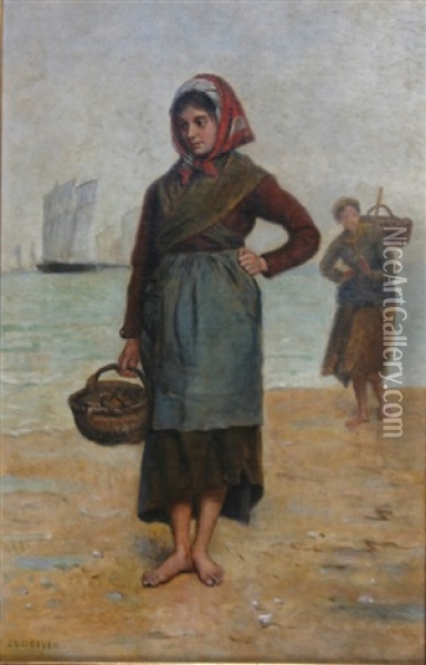 Oyster Gatherer Oil Painting - Jacques Eugene Feyen