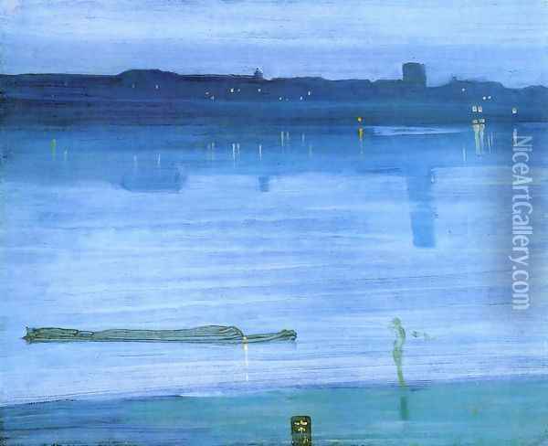 Nocturne: Blue and Silver - Chelsea Oil Painting - James Abbott McNeill Whistler