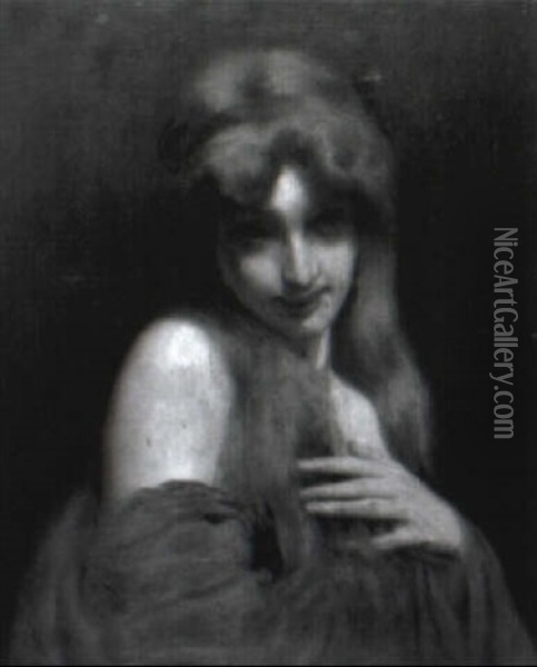 Madchen Mit Entbloster Schulter Oil Painting - Gustave Brisgand