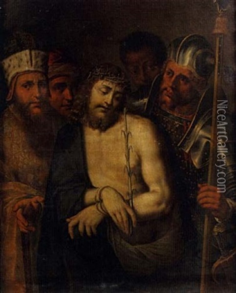 Le Christ Aux Outrages Oil Painting - Artus van Bruyn
