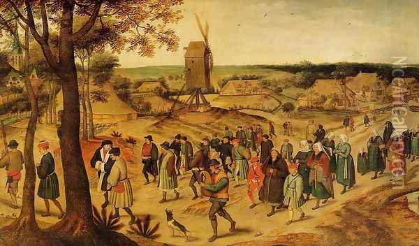 The Wedding Procession Oil Painting - Pieter the Elder Bruegel