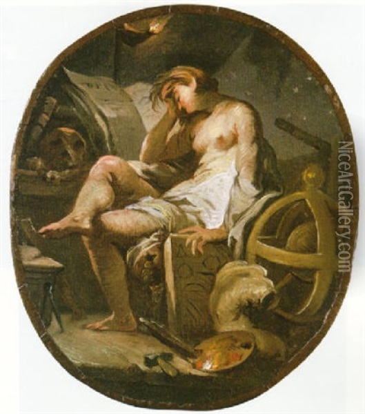 Allegory Of The Arts Oil Painting - Jean Baptiste Henri Deshays