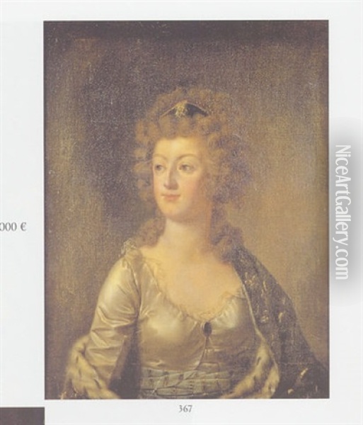 Portrait De Marie-antoinette (?) Oil Painting - Antoine-Francois (Calet) Callet