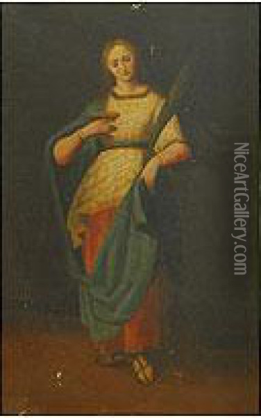 Santa Lucia Oil Painting - Orsola Maddalena Caccia