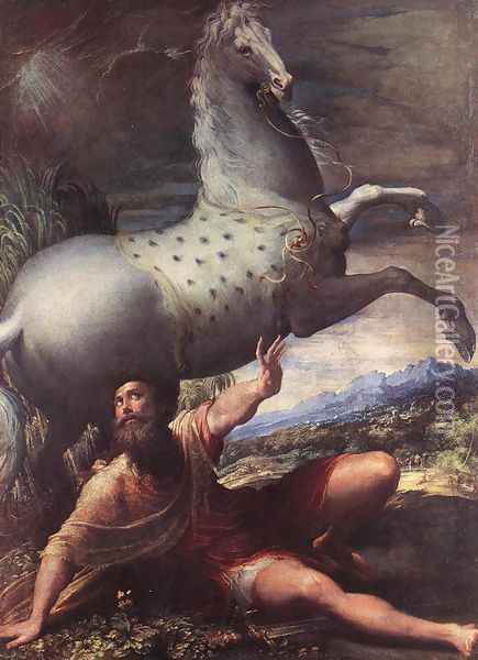 The Conversion of St Paul Oil Painting - Girolamo Francesco Maria Mazzola (Parmigianino)