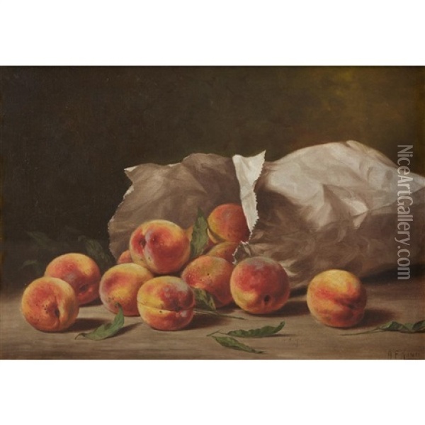 Peaches In A Bag Oil Painting - Albert Francis King