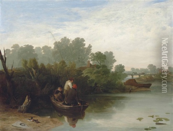 Boys Fishing Oil Painting - William Mulready