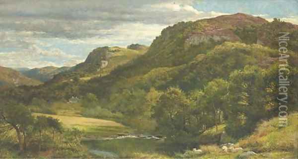 The River Llugwy, Bettws-y-Coed, North Wales Oil Painting - Benjamin Williams Leader