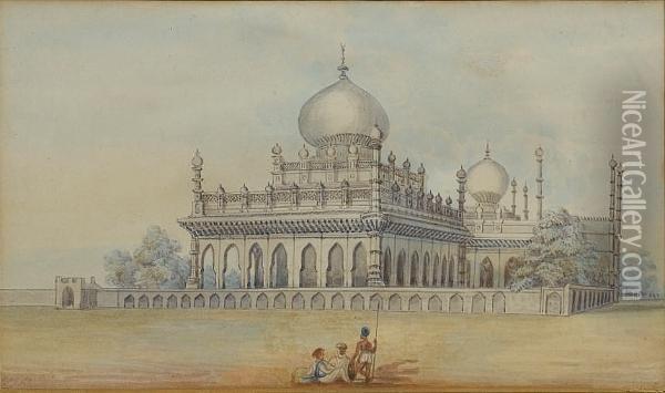 A Set Of Four Views Of Bombay And Western India Oil Painting - John B., Colonel Bellasis