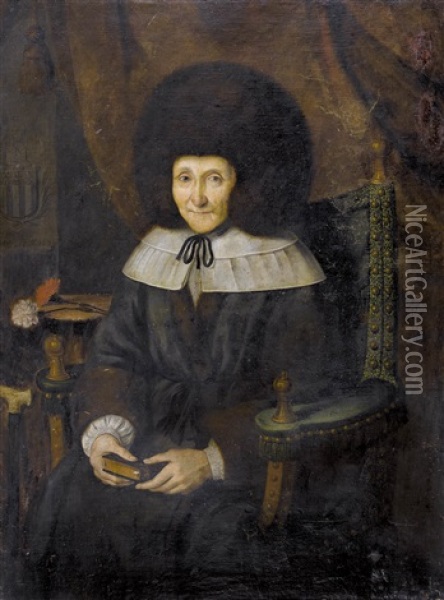 Portrat Der Johanna Von Bonstetten, Geb. Manuel (1589-?) Oil Painting - Johann Duenz