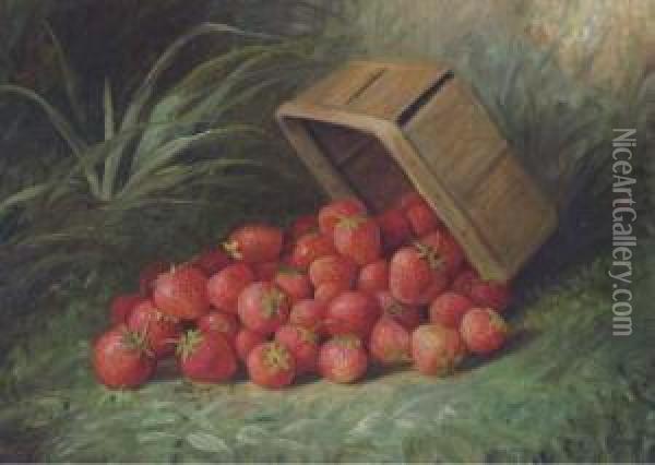 Basket Of Strawberries Oil Painting - Richard Goodwin