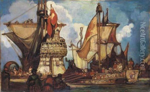 The Last Armada Oil Painting - Kenneth Denton Shoesmith