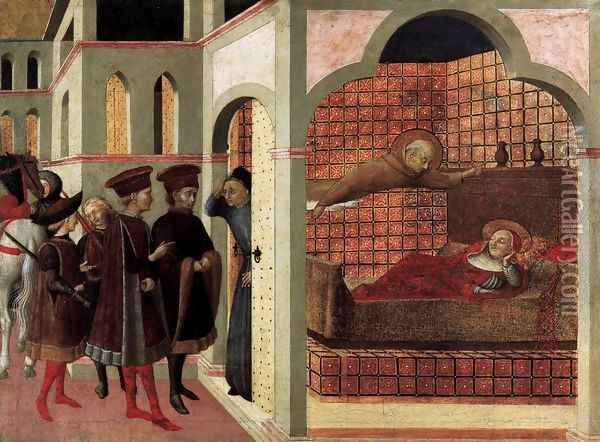 The Blessed Raniero of Borgo San Sepolcro Appearing to a Cardinal in a Dream Oil Painting - Stefano Di Giovanni Sassetta