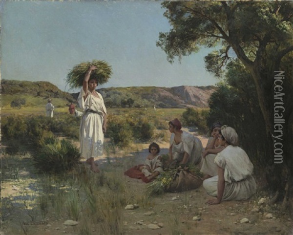 Gleaners Resting In The Shade Oil Painting - Paul Jean Baptiste Lazerges