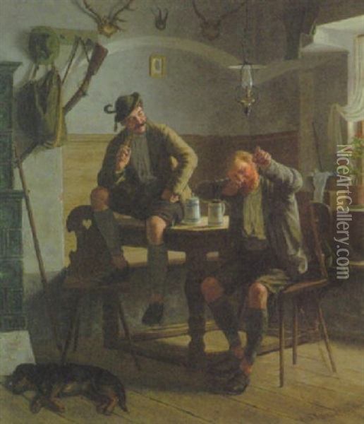 Jagerlatein Oil Painting - Carl Friedrich Moritz Emil von Haase