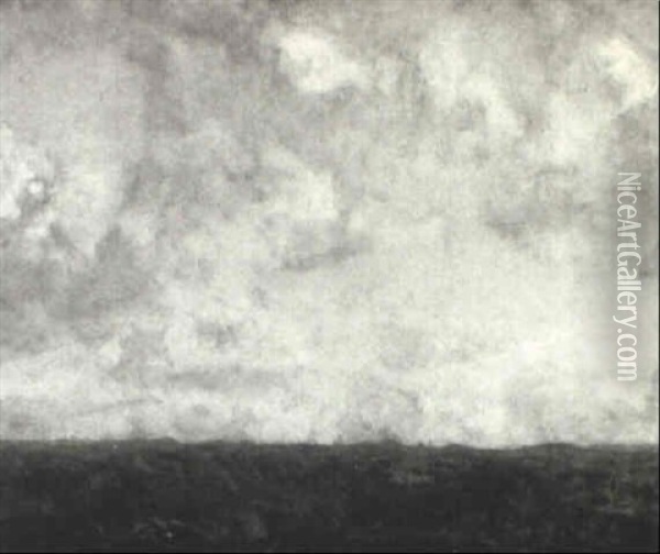 Hilly Landscape Under Full American Sky Oil Painting - Charles Harold Davis