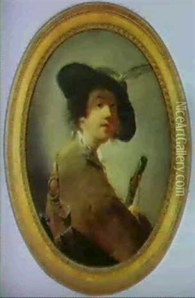 Figure De Caractere, Le Jeune Homme A La Gibeciere Oil Painting - Jean (le Romain) Dumont