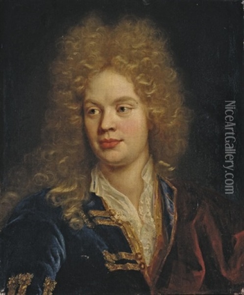 Portrait D'un Homme En Buste Oil Painting - Nicolas de Largilliere