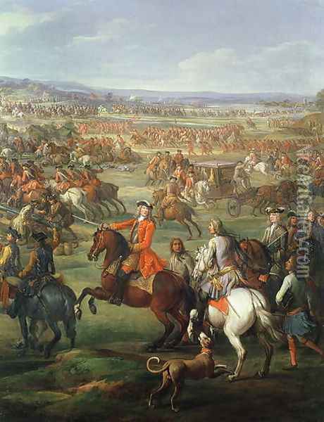 The Battle of Blenheim on the 13th August 1704, c.1743 Oil Painting - John Wootton
