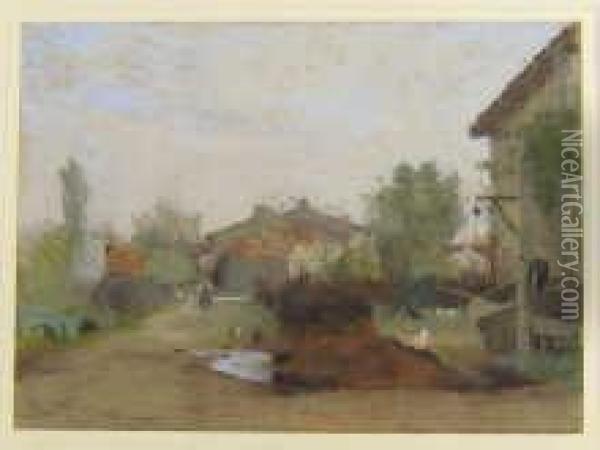 Farm Scene Oil Painting - Rodolphe Piguet