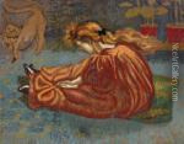 Les Petits Souliers(ca. 1897-1898) Oil Painting - Georges Lemmen