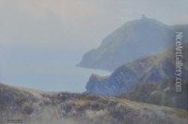 Coastal Scene At Woody Bay Oil Painting - Frederick John Widgery