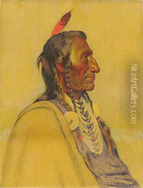 Wolf Ear Sioux Oil Painting - John Sharp