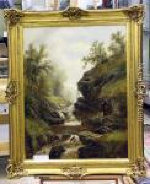 Skogsback. Oil Painting - William Mellor
