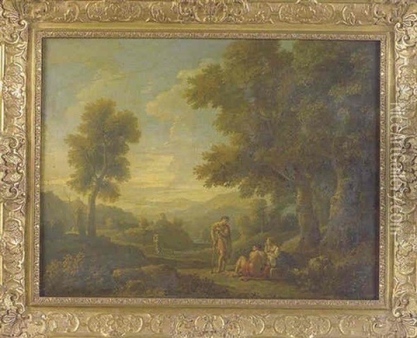 Bergers Dans Un Paysage Italianisant Oil Painting - Jan Frans van Bloemen