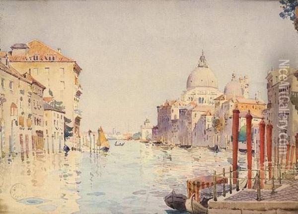 Canal A Venise. Oil Painting - Paul Lippe
