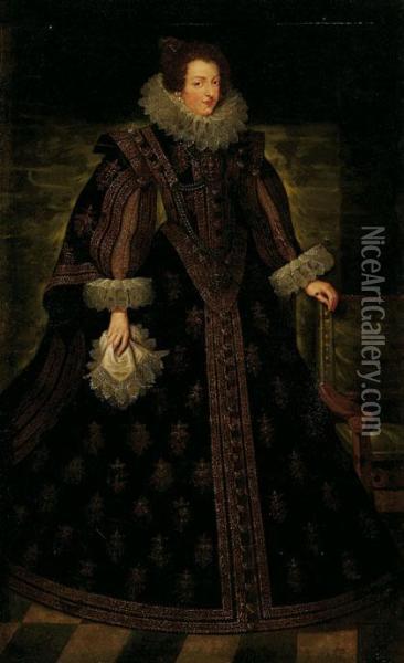Dona Maria De Austria, Reina De Hungria Oil Painting - Juan Pantoja de la Cruz