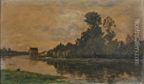 Bord De Riviere, 1907 Oil Painting - Hippolyte Camille Delpy