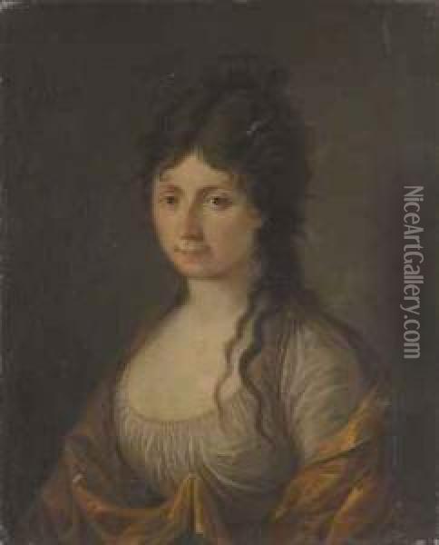 Portrait Der Elisabeth Von Janowiky - Geb. Rompler, 1769-1855 Erfurt Oil Painting - Anton Graff