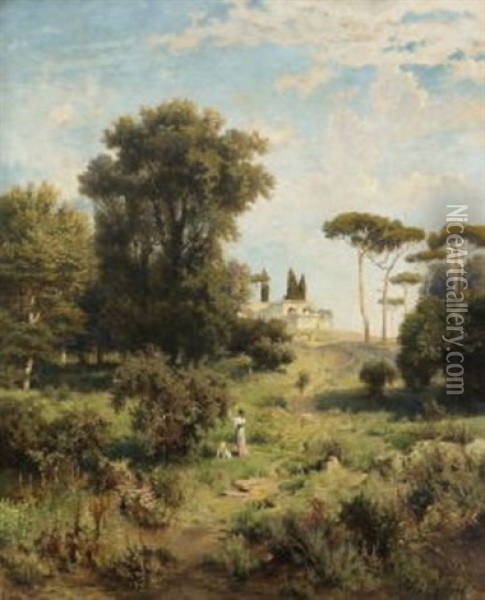 Romische Villa Am Morgen Oil Painting - Emil Lugo