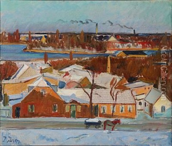Winter Scene Oil Painting - Immanuel Ibsen