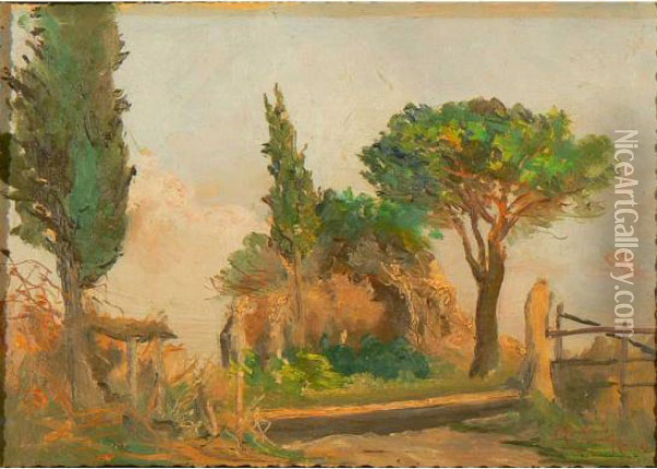 Paesaggio Romano Oil Painting - Onorato Carlandi