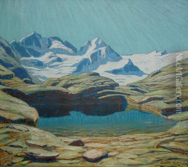 Pejzaz Alpejski (jochhohe) Oil Painting - Erich Erler-Samaden