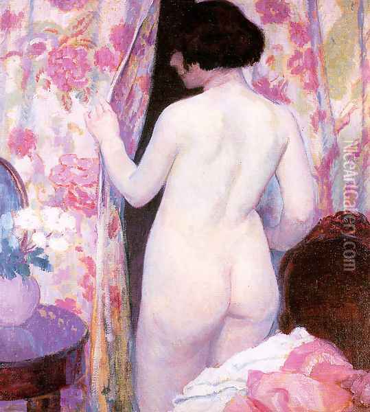 Nude with Drapery 1925 Oil Painting - Bernhard Gutmann