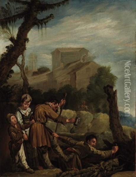 The Blind Leading The Blind Oil Painting - Domenico Feti