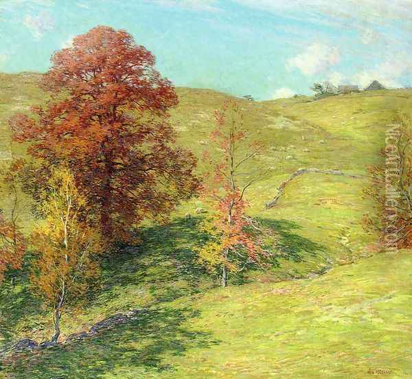 The Red Oak (no.2) Oil Painting - Willard Leroy Metcalf