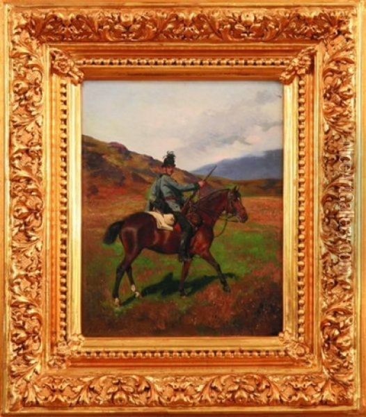 Strzelec Tyrolski Na Koniu Oil Painting - Alfred von Schroetter