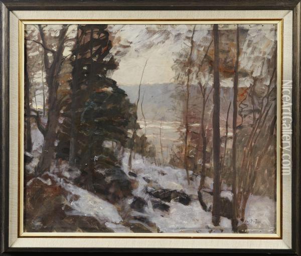 Vintermotiv Oil Painting - Alfred Bergstrom