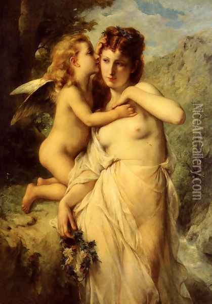 Les Secrets De L'Amour (The Secrets of Love) Oil Painting - Adolphe Jourdan