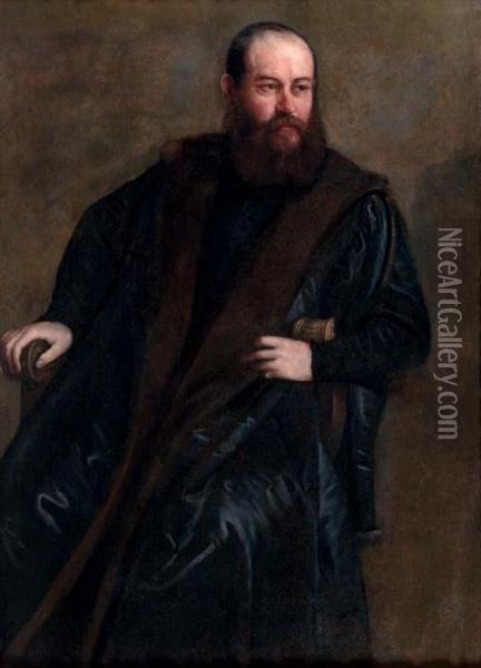 Portrait Of A Gentleman, Seated Three-quarter Length Oil Painting - Paolo Veronese (Caliari)
