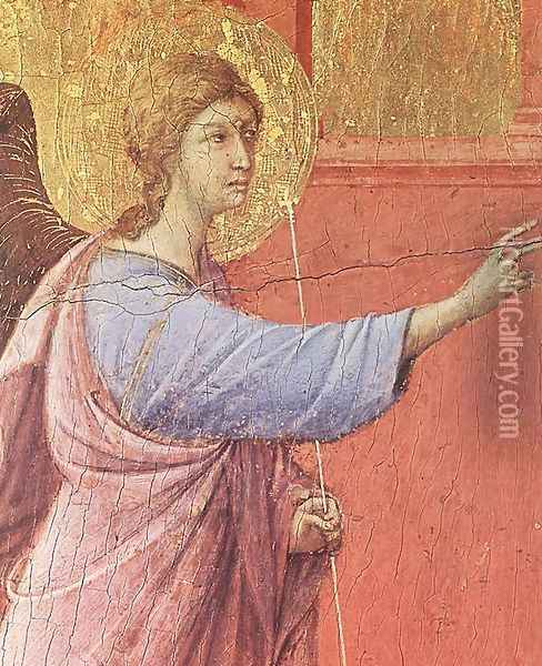 Annunciation (detail) 1308-11 Oil Painting - Duccio Di Buoninsegna
