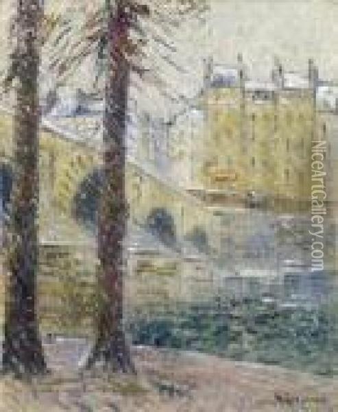 Le Pont Marie, Effet De Neige Oil Painting - Gustave Loiseau