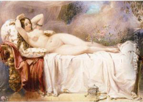 Odalisque Oil Painting - Edward Henry Corbould