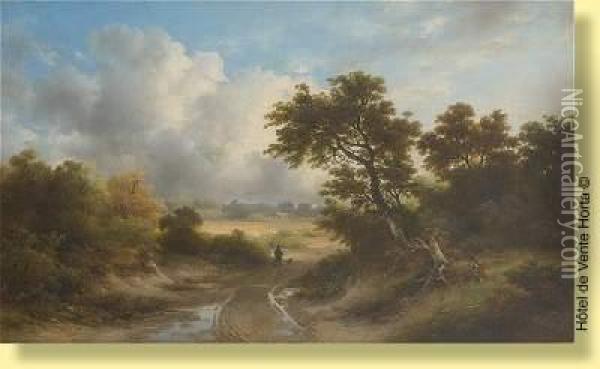 Pecheur Et Son Chien Avant L'orage Oil Painting - George Harvey