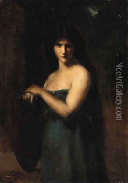 At the fountain Oil Painting - Jean-Jacques Henner